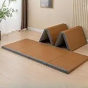 Rattan Carpet Foldable Japanese Tatami Mat Filled in Coconut Fiber Japan Apartment Bedroom Sleeping Flooring Futon Mattress (80x200X3cm)