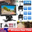 7" Wireless Rear View Kit HD LCD Monitor+Reverse Camera For Truck Caravan RV AU