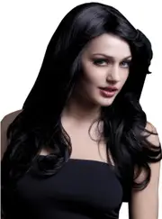 Nicole Womens Black Deluxe Curly Fashion Wig