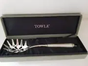 Towle Silver Plated Pasta Serving Fork Spoon Utensil Server In Velvet Box