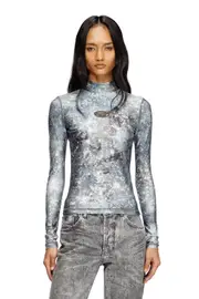 [Diesel] Diesel - Long sleeved turtle neck top - T-Shirts - Woman - Multicolor S Multicolor