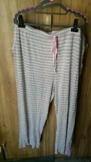 BNWT Autograph Size 24 Grey With Pink Stripe Jersey Pant Sleepwear