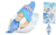 Whimsical Mermaid Gnome Figurine – Charming Resin Sculptures for Coastal &