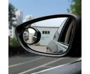 2 pcs Blind Spot Mirrors 50mm Round HD Glass Convex 360° Wide Angle Side Rear View Mirror for Cars SUV and Trucks, Black, Pack of 2