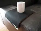 Slinky Wooden Couch Side Table with Washable Felt Cover Black - Sofa Tray