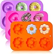 Silicone Donut Pan 3pcs Non-Stick Doughnuts Baking Pans for Donuts, Cupcake Tray Silicone Muffin Molds Donut Pan Bagel Making Mould Tray