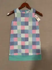 NWTS Vineyard Vines Patchwork Whale Shift Dress Size 7 Youth Girls Cool Breeze