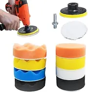 Car Polishing Pad Kit - Car Buff Pads, Drill Buff Pads | Car Polishing Pads with Drill Adapter, Sponge and Wool Polishing Pads Set for Car Polishing, Sanding, Waxing, Sealing Glaze
