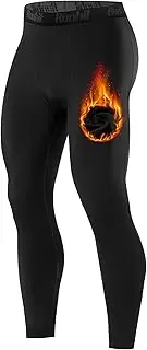 [Runhit] Men's Thermal Compression Pants Fleece Lined Sports Tights Athletic Leggings Base Layer Bottoms Cold Weather Gear