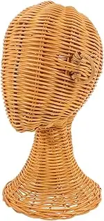 SOESFOUFU Rattan Woven Hat Rack With Ears: Versatile Display Stand For Hats Wigs And Earring - Tabletop 12.9x7inch Mannequin Head For Retail Store