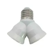 2 in 1 E27 Lamp Socket Splitter Adapter Light Double Y Stand Bulb Holder Y6H9