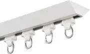 Curtain Rail, Aluminium Curtain Track Set, White, Black,Ceiling Curtain Track, 1-3 Meter, Hidden Installation, Easy to Install (Color : White, Size : 3