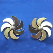 QONXIX Diameter 42mm Marine Propeller 7 Blades Brass Paddle Aperture M4 Thread CW CCW Prop Micro Soldering Propellers, for RC Boat Model RC Boat Propellers (Color : 1pair)