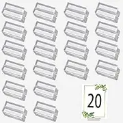 20Pcs Card Display Stand, Clear Acrylic Place Card Holders, Photos Sign Holders, Table Number Stands With Card Slot, Name Card Display Stand for Shop Cafe Wedding Banquet Buffet Events Menu