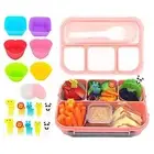 School Lunch Container Lunch Box with Compartments Leak-proof Bento for Ages