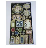 Graphic 45 Penny's Paper Doll Family Die Cut Chipboard Tags Scrapbook