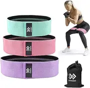 Resistance Bands for Legs and Butt - Booty Bands Set, Non Slip Fabric Workout Bands Exercise Bands Glute Bands, Wide Stretch Resistance Loops Band - 3 Packs with Carrying Bag