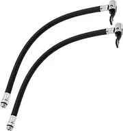 2Pcs Car Tire Inflator Hose Extension 36.5cm Tire Inflator Rubber Air Hose Air Pump Extension Hose Replacement Adapter for Car Bicycle Tires Air Compressors Air Pumps