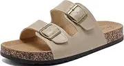 [DDXYYDS] Cork Footbed Sandals Women Men, Arch Support Summer Beach Slide Slip On Slippers with Adjustable Buckle Outdoor Indoor