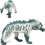Doyomtoy Ice Crystal Tiger Figures, Mythical Animal Figures, Realistic Plastic Arctic Animal Toy, Cake Decoration, Christmas, Children, Birthday Gift, Ice Tiger