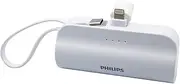 PHILIPS Mini Portable 4800mAh Power Bank USB L Charging Small Portable Charger Battery Pack Lipstick with Kick Stand Compatible with Apple Lightning Plug for iPhone 14/13/12/11/X/8/7, iPad Air.