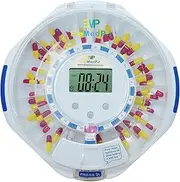 EziMedPil Automatic Pill Dispenser w/Audio & Visual Alerts, up to 6 Alarms/day, Easy-Read LCD Display, 6 Dosage Templates, Lock Medication Dispenser w/Key for Vitamins, Prescriptions & More, Clear Lid