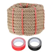 1.2 Inch x 75ft Heavy Thick Natural Jute Rope Twine Rope with 2 Roll Tapes