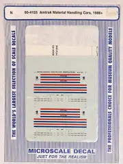 MICROSCALE N DECAL-AMTRAK MATERIAL HANDLING CARS - 1986+ #60-4155