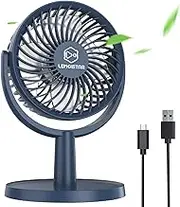Mini Desk Fan, USB Powered Desktop Fan with 4 Speeds, Small but Powerful Strong Airflow Work Quiet, 310° Adjustment, Portable Personal Air Circulator Fan for Desktop Table Office Bedroom (Navy Blue)
