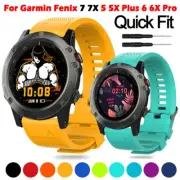 For Garmin Fenix 3HR 5 5X Plus 6 6X Pro 7 7X Quick Fit Silicone Watch Band Strap