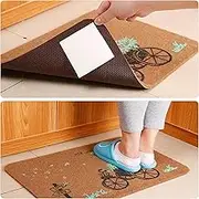12 Pieces Rug Gripper 10x10cm Carpet Grippers for Carpeted Floor Carpet Stickers for Rugs Non Slip Rug Underlay Rug Stickers for Wooden Floors Stick Firmly Without Damaging the Floor