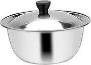 [UKCOCO] Stainless Steel Egg Mixing Bowl with Lid Capacity Food Container for Vegetables Fruits Versatile Kitchen Wash Basin for Food Prep Storage