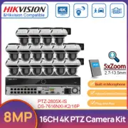 Hikvision 16CH 4K IP Security System 8MP 5XZoom PTZ IR POE Dome Camera Plug Play
