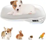 Multi-Function Digital Pet Scale for Small Dog Cat and Animals,Large LCD Display Electronic Scales Weight Up to 10kg Capacity Pet Puppy Weighing Scale with Comfortable Curving Platform (Up to 15KG)
