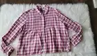 WOMENS XXL GAP PLAID LONGSLEEVE BUTTON DOWN PEPLUM LIKE TOP