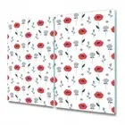Glass Induction Ceramic Hob Cover Worktop Saver Red field flowers red 2x30x52