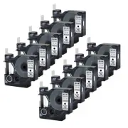 10PK 12mm Black on Sliver D1 45022 Tape For DYMO LabelWriter 450 Duo Label Maker