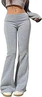[Generic] Women's Flare Casual Pants Low Rise Slim Fit Bootcut Sweatpants Stretch Cozy Wide Leg Lounge Yoga Pants