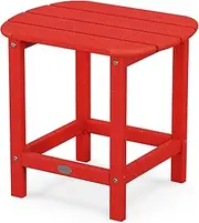 POLYWOOD SBT18SR South Beach 18" Outdoor Side Table, Sunset Red