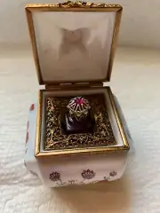 Limoges France Vintage Perfume Floral Trinket Box