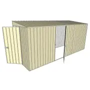 Build-a-Shed 1.5 x 4.5 x 2m Single Hinged Skillion Shed with Hinged Side Door - Cream