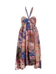 [Zimmermann] Zimmermann-Silk Dress With Patch Paisley Print-Donna 1