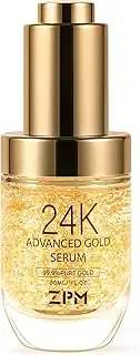 24K Gold Anti Ageing Face Serum Moisturiser Enriched with Vitamin C Serum, Hyaluronic Acid, Vitamin E Cream for Day and Night Wrinkle Reduction, Facial Brightening and Re-activate Skin Youth (30ml)