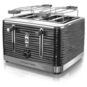 Coventry Retro 4-Slice Black Wide Slot Toaster