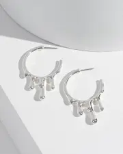 Silver Liquid Metal Hoop Earrings