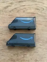 Lot 2 Amazon Prime Delivery Van Truck Car EMPTY Gift Card Holder Case Tin Box