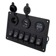 Car Marine Boat 6 Gang Waterproof Circuit LED Rocker Switch Panel Breaker New (for: Renault)