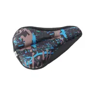 HIghway Bicycle Cushion Anti-skid Silicone Mountain Bike Seat Camouflage blue straight slot_28*19*2.5cm
