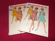 1968 SIMPLICITY #7534 - LADIES COLLARLESS - SHAPED YOKE DRESS PATTERN 8 uc