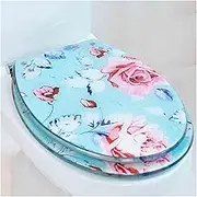 Art 3D Effects Heavy Duty Toilet Lid,Release Hinges Decorative,Toilet Lid with Automatic Lowering O V U Shape Universal(B)